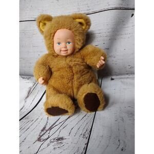 Anne Geddes Baby Bears Plush Bean Filled Collection Brown Doll 9”